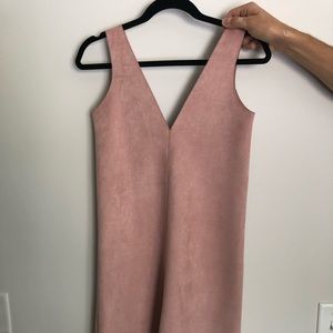 Zara Suede Mini Dress in Dusty Pink
